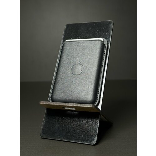 Кожаный картхолдер MagSafe для Apple iPhone / Эпл Айфон / Cardholder / Визитница / Leather Wallet with MagSafe черный