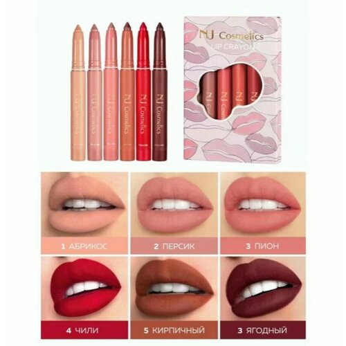 NJ Cosmetics Подарочный набор матовых помад для губ тон A 6 шт 403₽