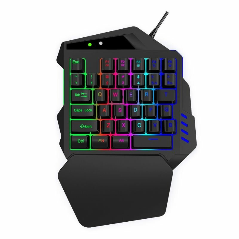 V500 35-клавишная игровая клавиатура RGB для левой руки, аналоговый контроллер, вход для одной руки, игровая светодиодная подсветка, колпачки для клавиш