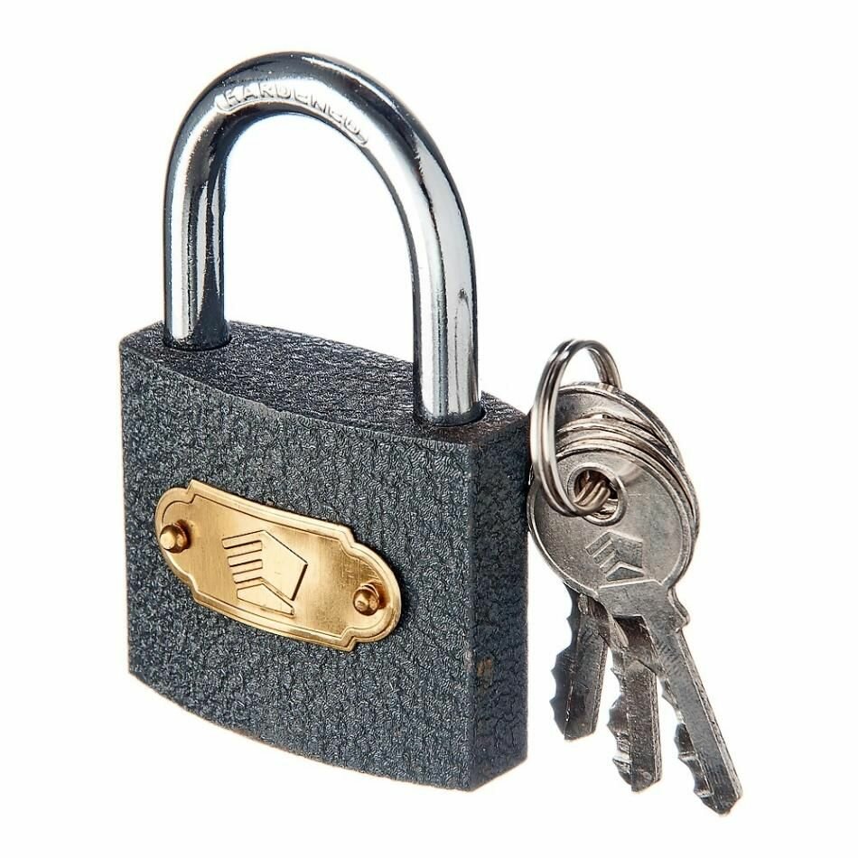Замок навесной, чугун, с автоматической защелкой, 3 ключа, 50мм — фото 1