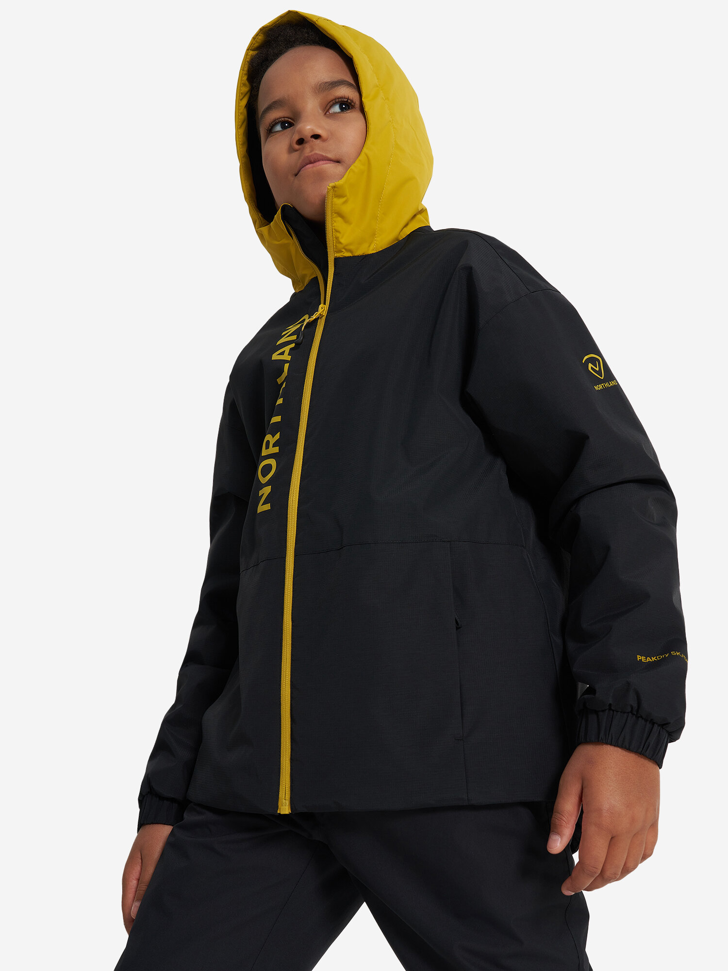 Куртка Northland Professional Travel Boys Fleece Lined Jacket, размер 140/146, черный/желтый