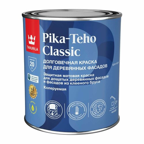 фото Краска для деревянных фасадов tikkurila pika-teho classic (0,9л) белая