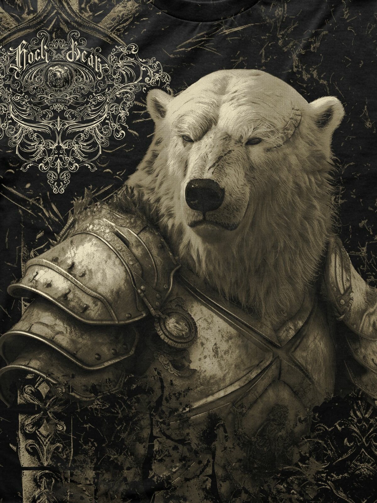 Футболка ROCK BEAR БЕЛЫЙ ВОИН, размер 2XL (56), золотой, черный — фото 1