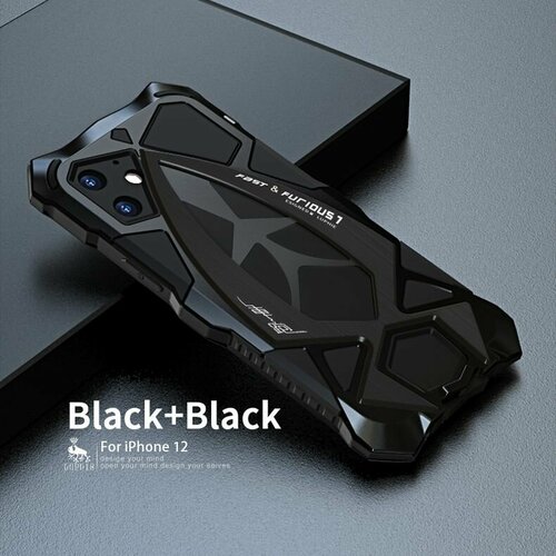 Металлическая оболочка совместима с Apple iPhone 12 (айфон 12) крутой дизайн спортивный автомобиль стиль металлический