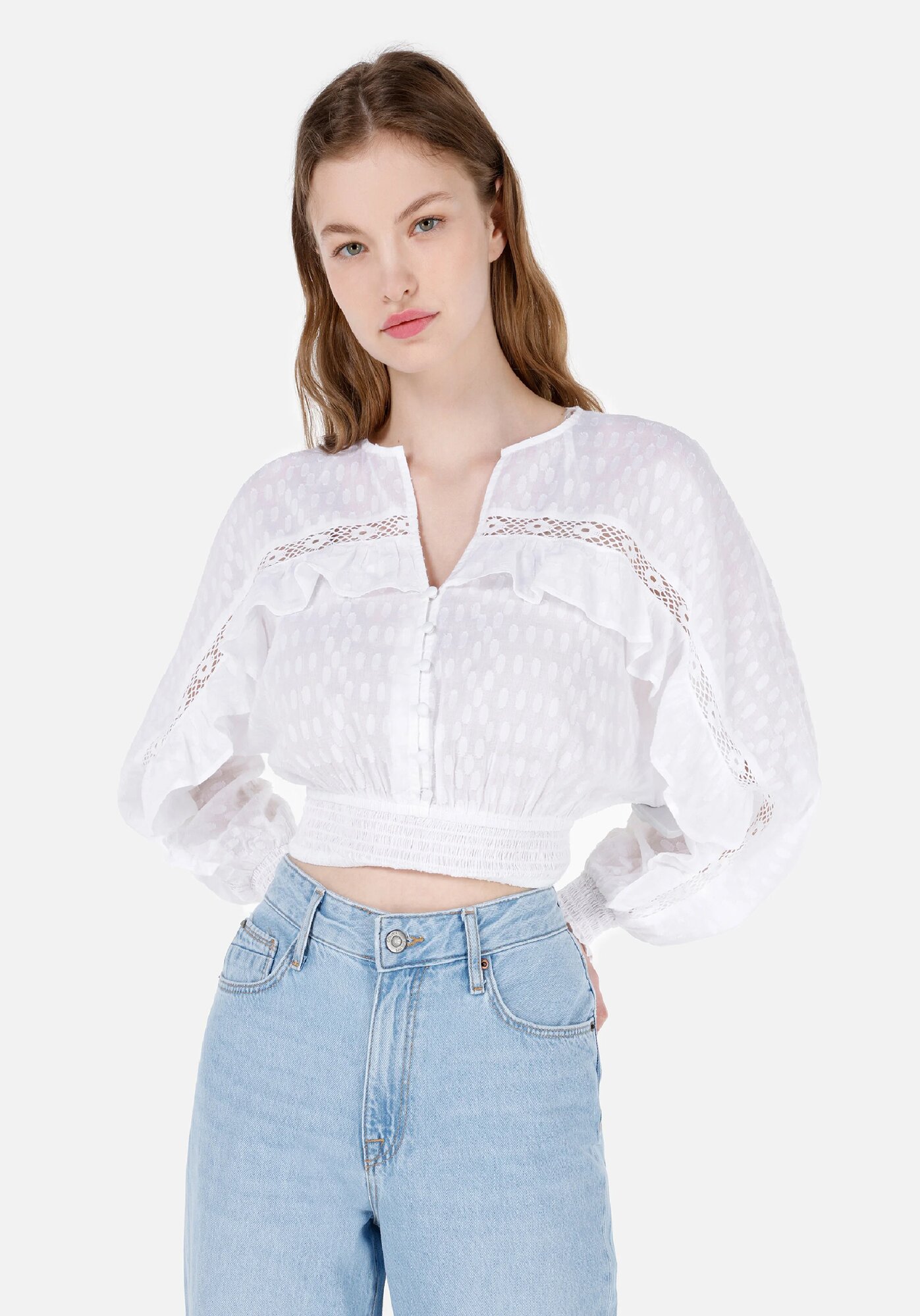 Блуза COLIN'S Regular Fit, размер L, белый