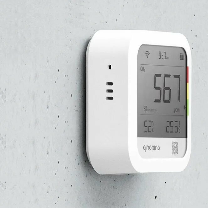 Изображение Анализатор качества воздуха Mijia Qingping Monitor датчик углекислого газа СО2, 3 в 1 (температура, влажность, СО2)