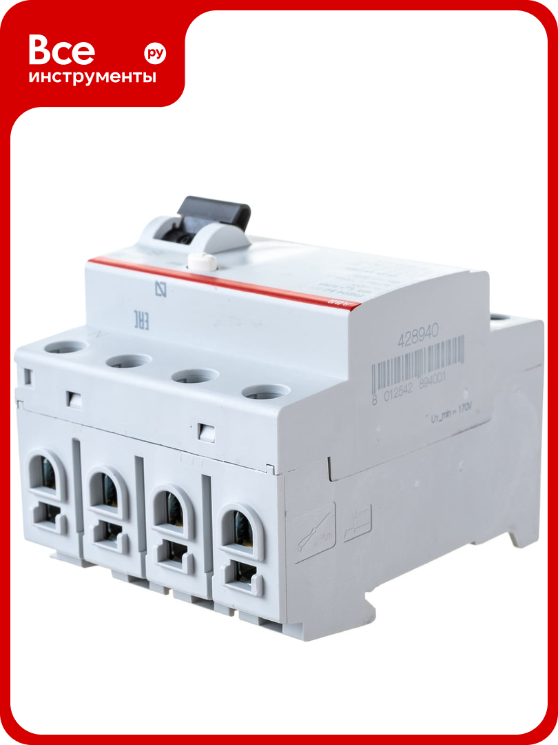 Выключатель диффиренциального тока ABB 4п 40A 30mA тип AC FH204 2CSF204002R1400