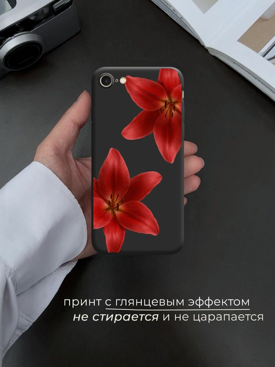 Чехол на Apple iPhone 7/8/SE 2020/SE 2022 / Айфон 7/Айфон 8 с принтом Два красных цветка 2 — фото 1