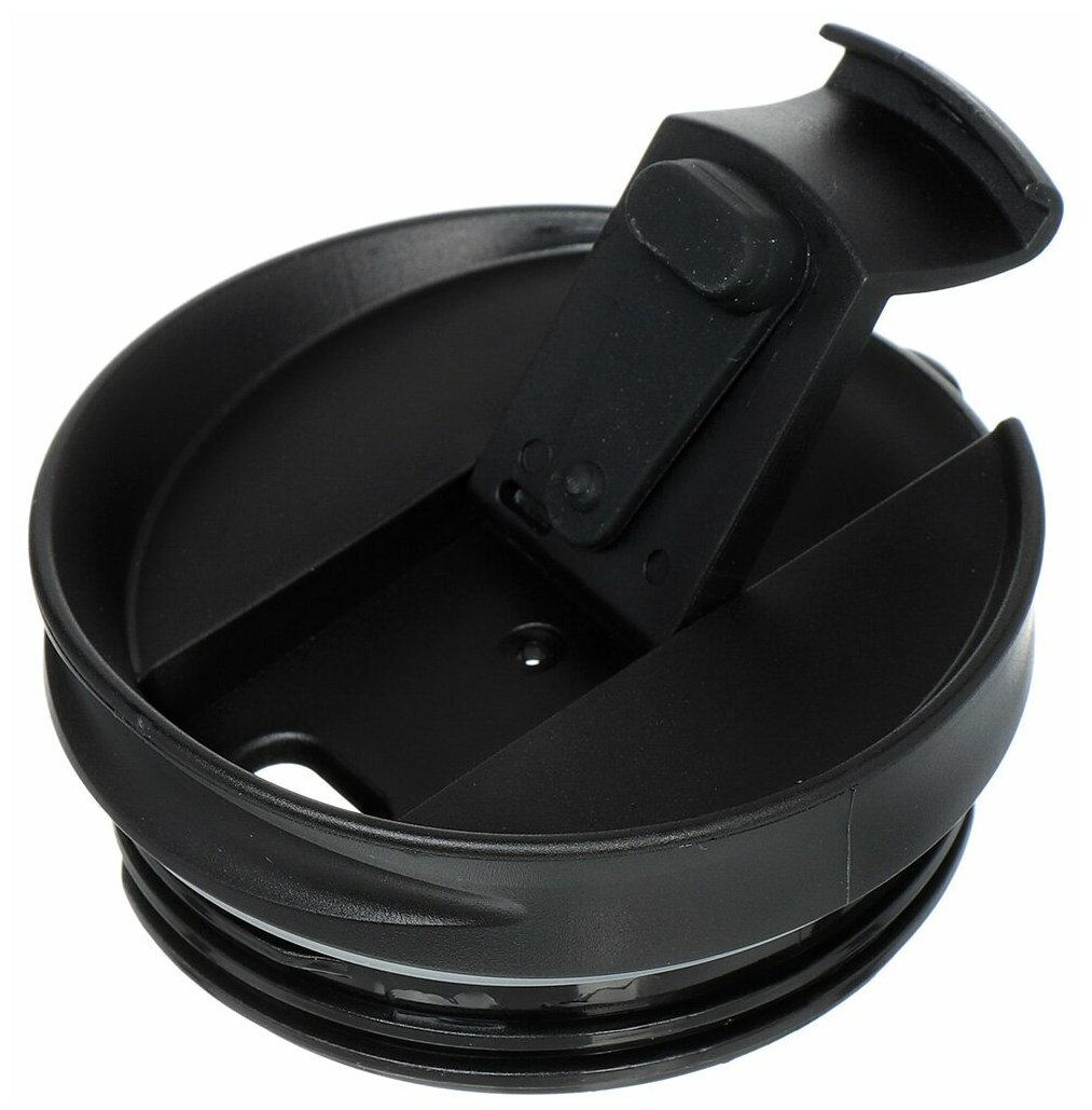 Термокружка нержавеющая сталь, 0.45 л, Daniks, черная, SL-NT014E-BLK-logo2 - фотография № 3