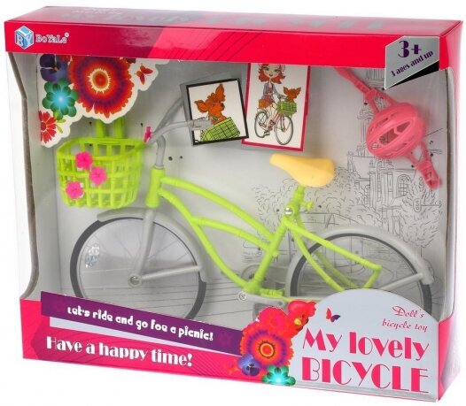 Велосипед для куклы, в компл.3 предм, в ассорт, кор.