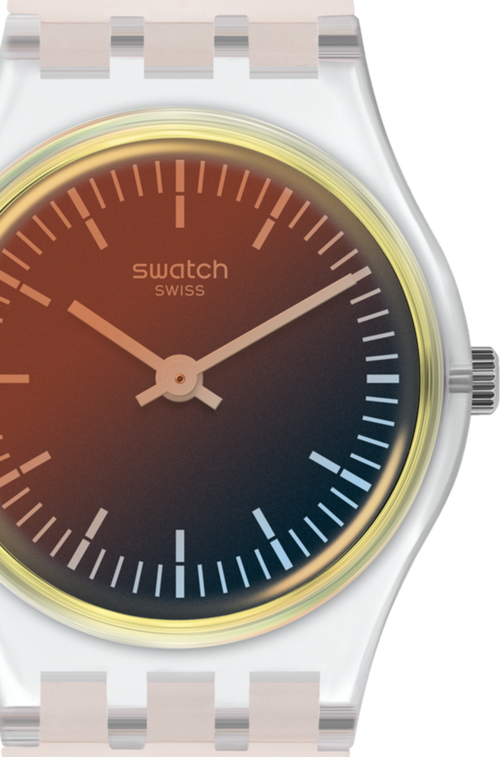 Наручные часы swatch, розовый, серебряный