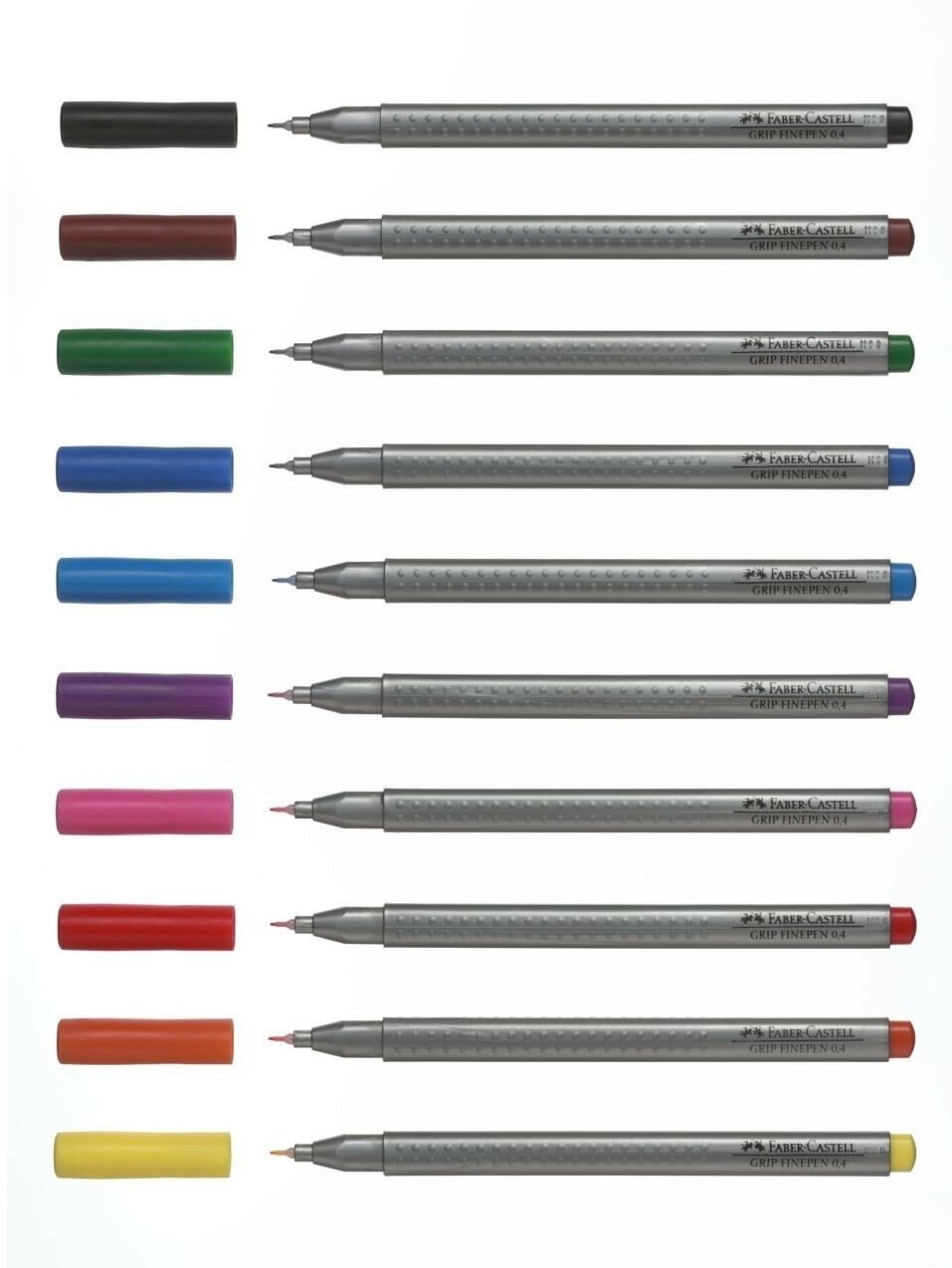 Набор цветных капиллярных ручек 10 цветов GRIP, в футляре (151610) Faber-Castell - фото №10