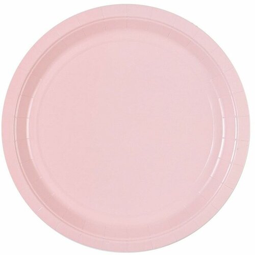 Тарелки одноразовые бумажные Riota Пастель розовая, 23 см, 6 шт