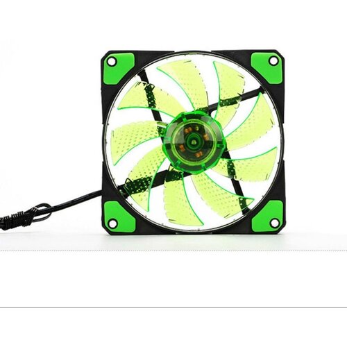 Корпусный вентилятор зелёный 120 мм LED Molex