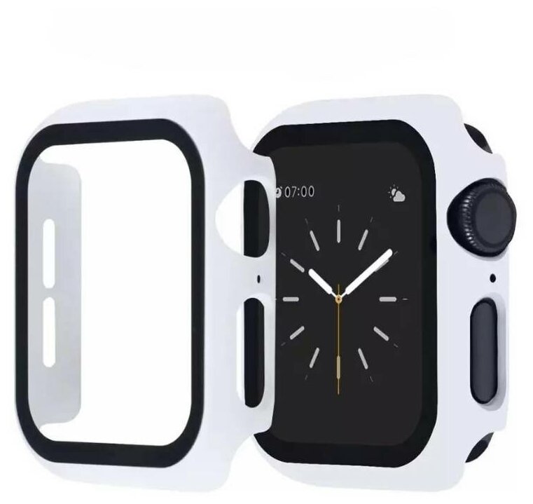 Чехол для Apple Watch 42mm со стеклом белый