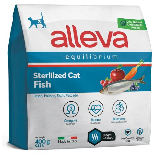 Сухой корм для стерилизованных кошек Alleva Equilibrium с рыбой 400 г сухой корм для стерилизованных кошек alleva equilibrium с рыбой 400 г
