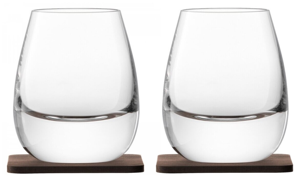 Набор из 2 стаканов Lsa International LSA Islay Whisky с деревянными подставками, 250 мл