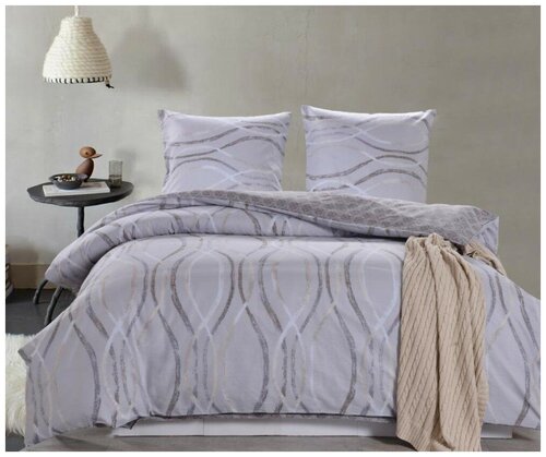 Комплект постельного белья Valtery CL-305, семейное, сатин, светло-серый