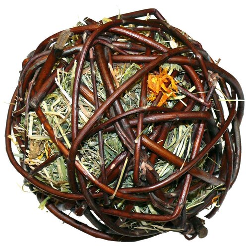 JR FARM 07709 Лакомство дгрызунов Ивовый шар с сеном и календулой 80г (1 шт)