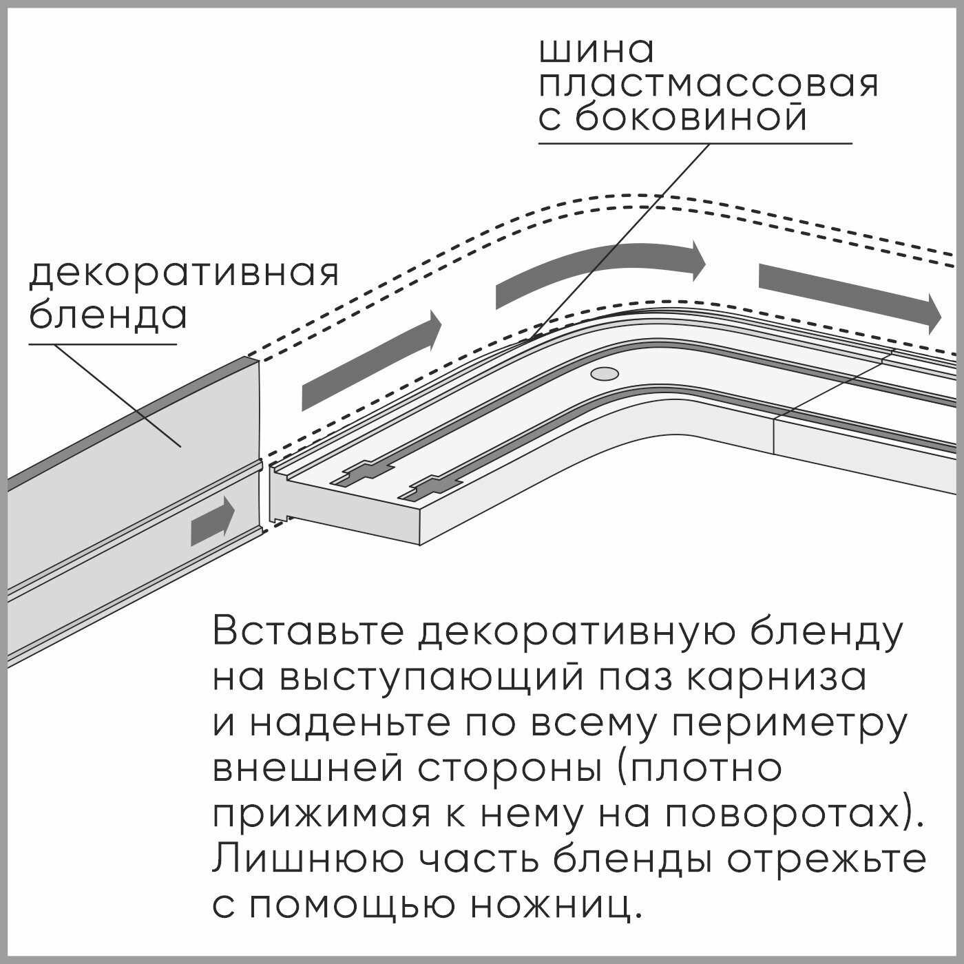 Шина потолочная двухрядная с пластиковой блендой венге, 2.5 м УЮТ - фото №4