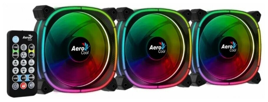 Вентилятор для корпуса Aerocool Astro 12 Pro комплект из 3-х кулеров 120x120mm 6pin + хаб