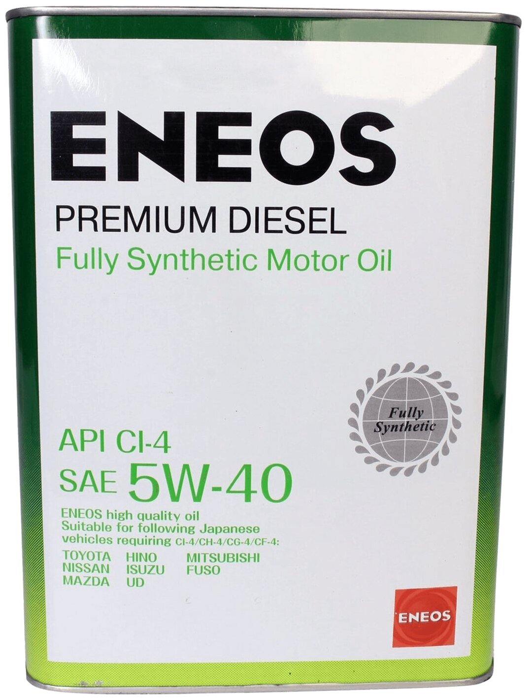Моторное масло ENEOS PREMIUM DIESEL CI-4 5W-40 Синтетическое 4 л