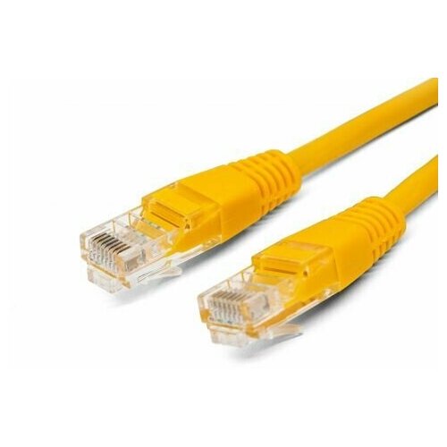 патч корд u utp 5e кат 5м filum fl u5 c 5m y 26awg 7x0 16 мм кабель для интернета чистая медь pvc жёлтый Патч-корд U/UTP 5e кат. 5м Filum FL-U5-C-5M-Y 26AWG(7x0.16 мм), кабель для интернета, чистая медь, PVC, жёлтый