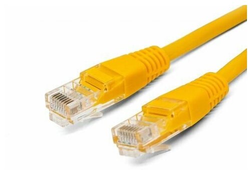Патч-корд U/UTP 5e кат. 5м Filum FL-U5-C-5M-Y 26AWG(7x0.16 мм), кабель для интернета, чистая медь, PVC, жёлтый