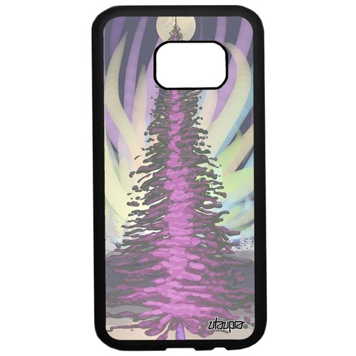 фото Чехол на galaxy s7, "зимняя ель" сияние луна utaupia