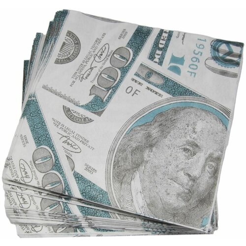 Салфетки бумажные 100 Долларов русма сувенирные салфетки пачка денег 100 евро двухслойные 25 листов 33х33 см