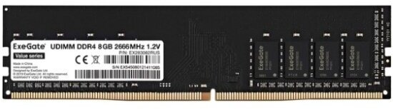 Оперативная память Exegate DDR4 8Gb 2666MHz pc-21300 Value (EX283082RUS)