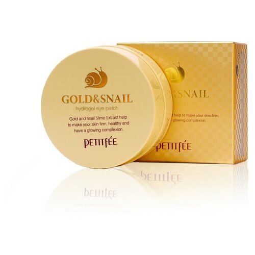 Гидрогелевые патчи для век с муцином улитки Petitfee Hydro Gel Eye Patch Gold & Snail 60шт гидрогелевые патчи для век с экстрактом муцина улитки gold snail eye gel patch 60шт