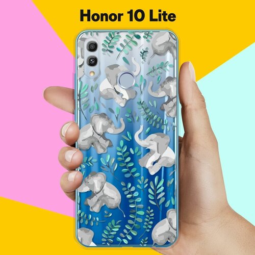 Силиконовый чехол Узор из слонов на Honor 10 Lite силиконовый чехол узор из слонов на honor 9c