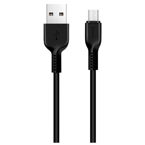 комплект кабелей usb hoco x20 flash для micro usb 2 0а длина 2 0м черный 2 шт Кабель Hoco X20 Flash USB - microUSB, 2 м, 1 шт., черный
