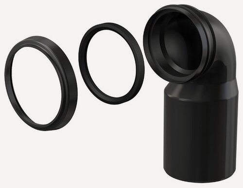 Изображение товара Труба Alcaplast фановая L=205 мм под углом 90 вход 90 мм выход 110 мм