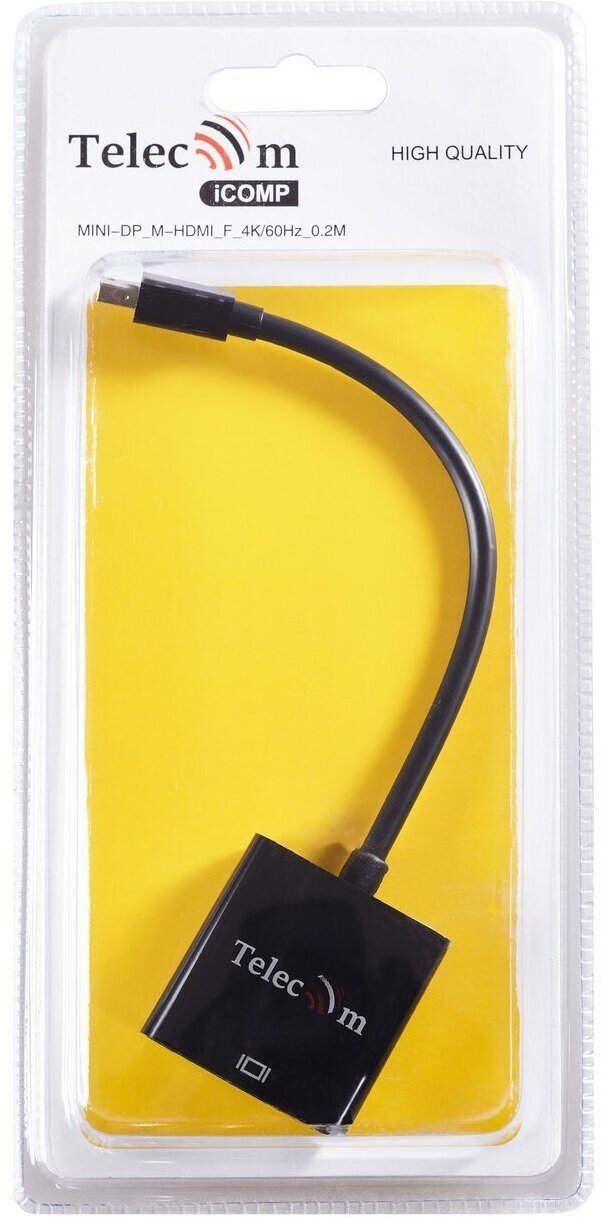 Кабель-переходник Mini DisplayPort (M) -> HDMI (F), 4K@60Hz, Telecom (TA6056) - фото №13