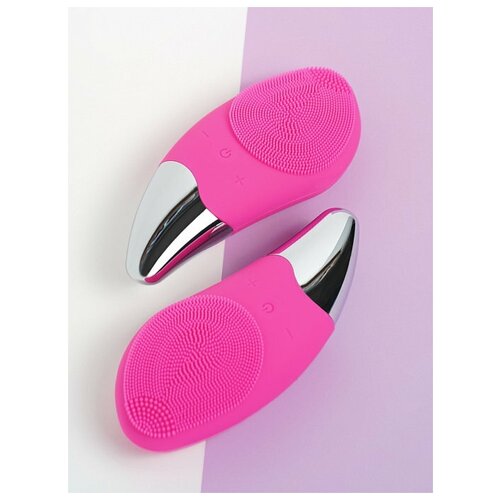 Массажная щетка для умывания REVOLUT Вибромассажер для тела силиконовая щетка для очищения Розовый 49900₽