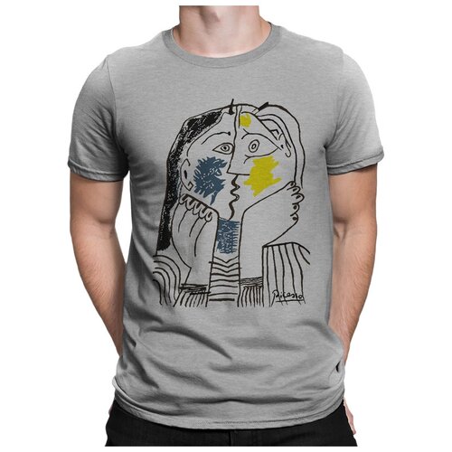 фото Футболка dream shirts поцелуй пикассо мужская 3xl серая