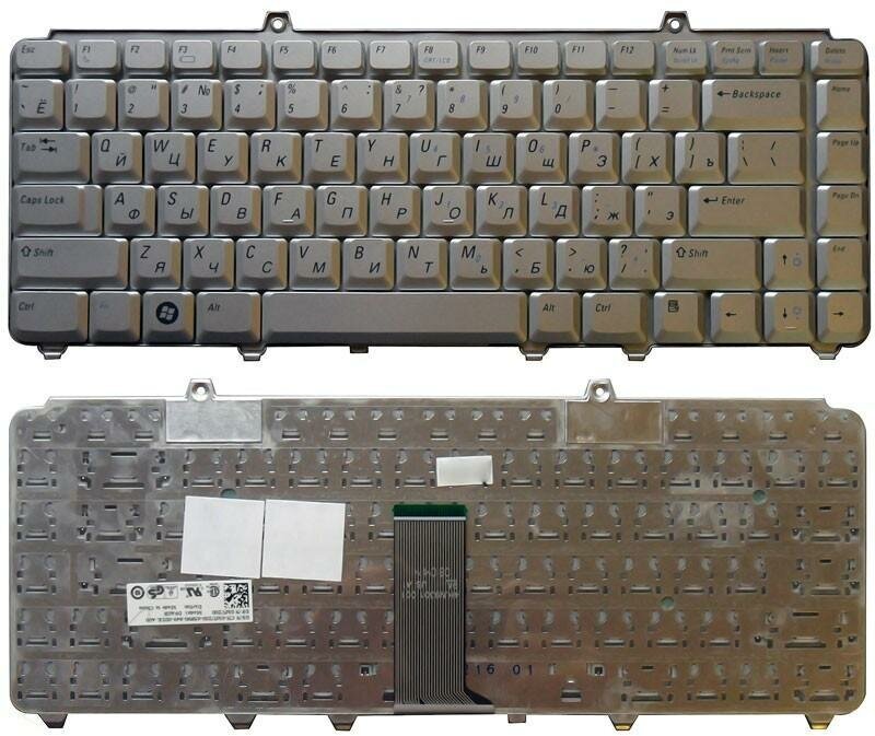 Клавиатура для ноутбука Dell Inspiron 1420 1520 1521 1525 1526 XPS M1330 M1530 серебряная
