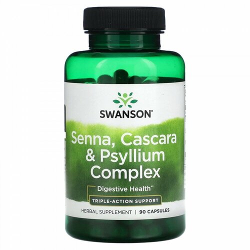 Swanson, Senna, Cascara & Psyllium Complex, 90 Capsules