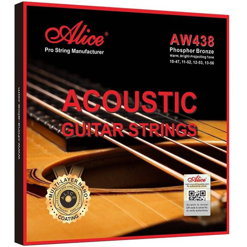Струны для акустической гитары Alice AW438-SL aw437 sl комплект струн для акустической гитары бронза 90 10 11 52 alice