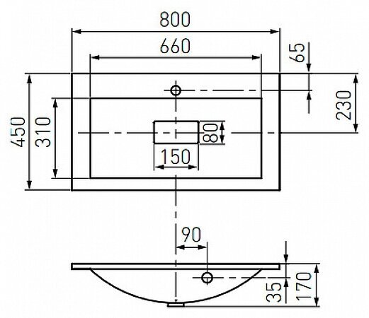 Мадрид М 80 1A126801MA010 Тумба 79.6x40x44.1 см (белый глянец) Акватон - фото №19