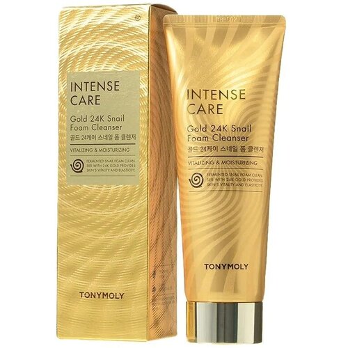 Пенка для умывания с муцином улитки и коллоидным TONYMOLY INTENSE CARE Gold 24K Snail Foam Cleanser 150мл