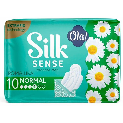 ОЛА OLA! прокладки SILK SENSE Classic Deo Normal Ромашка №10 (индивид упак) прокладки женские с крылышками ola silk sense ultra нормал мягкая поверхность аромат ромашка 10шт