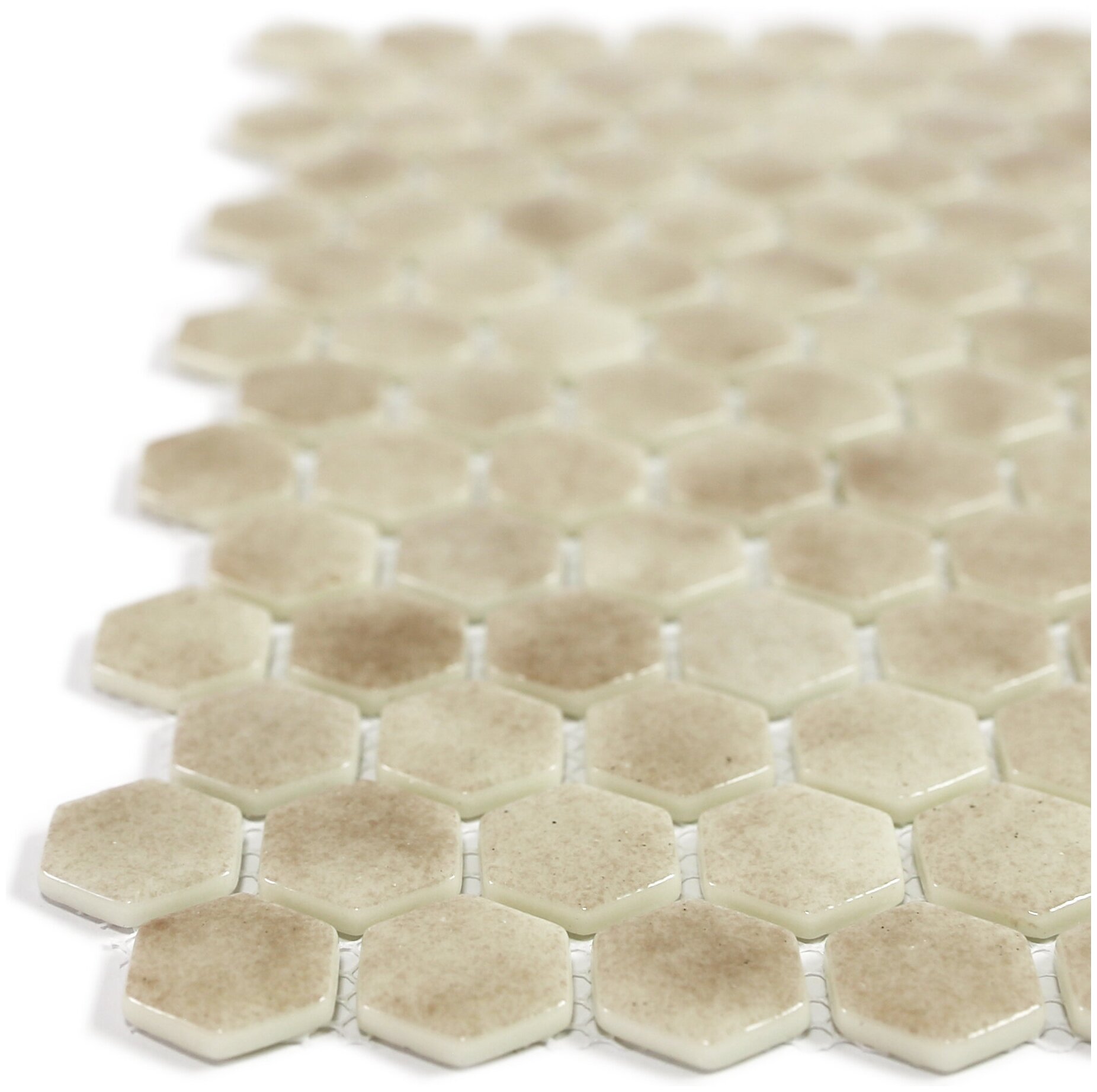 Мозаика Natural STP-BG011-HEX из глянцевого стекла размер 29х29 см чип 25 Hexagon мм толщ. 5 мм площадь 0.084 м2 на сетке