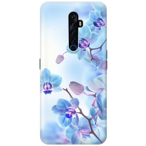 фото Cиликоновый чехол на oppo reno2 z / оппо рено2 зет с принтом "голубые орхидеи" gosso