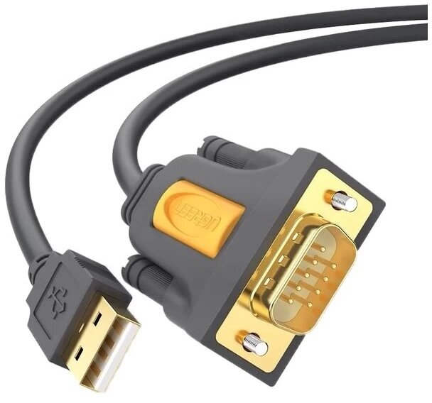 UGREEN Кабель UGREEN CR104-20210; USB-А 2.0 to DB9 RS-232, 1m Black
