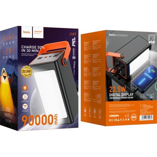 Портативный аккумулятор Hoco J107 Super, 90000mAh, 22.5W, черный