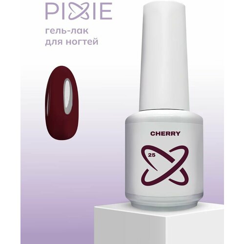 PIXIE гель-лак для ногтей темно-красный (вишневый), cherry, MIX GAME №25, (15ml)