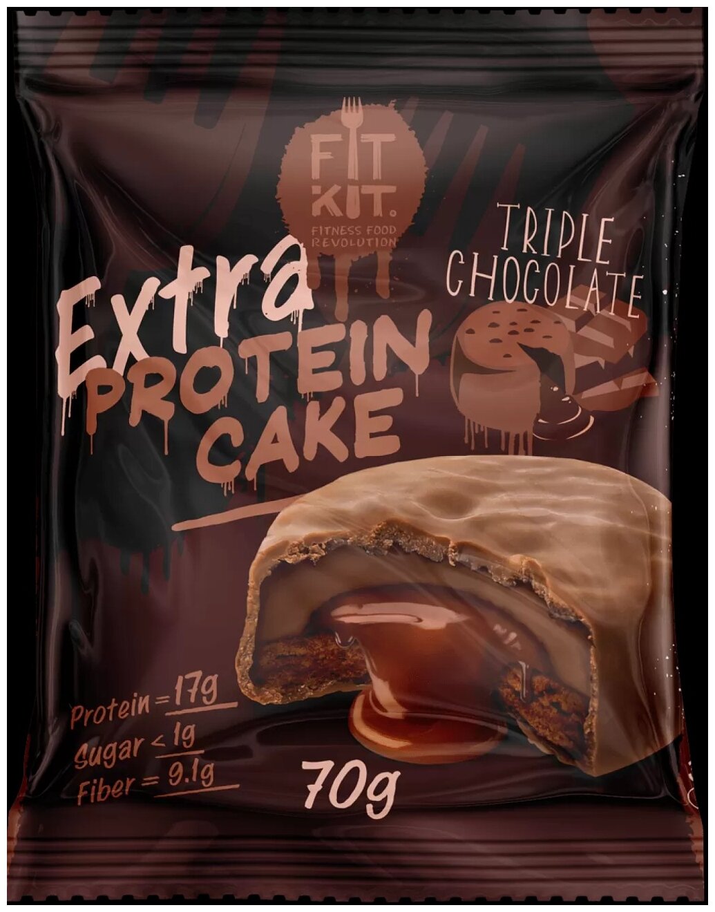 Fit Kit, Protein Cake EXTRA, 70г (Тройной шоколад)